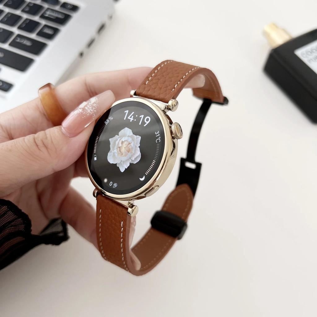 18mm Magnetic Leather Strap for Huawei Watch GT6 GT5/4 41mm Slim Soft Band for Huawei GT5 Pro 42mm Wristband Lady Thin Bracelet