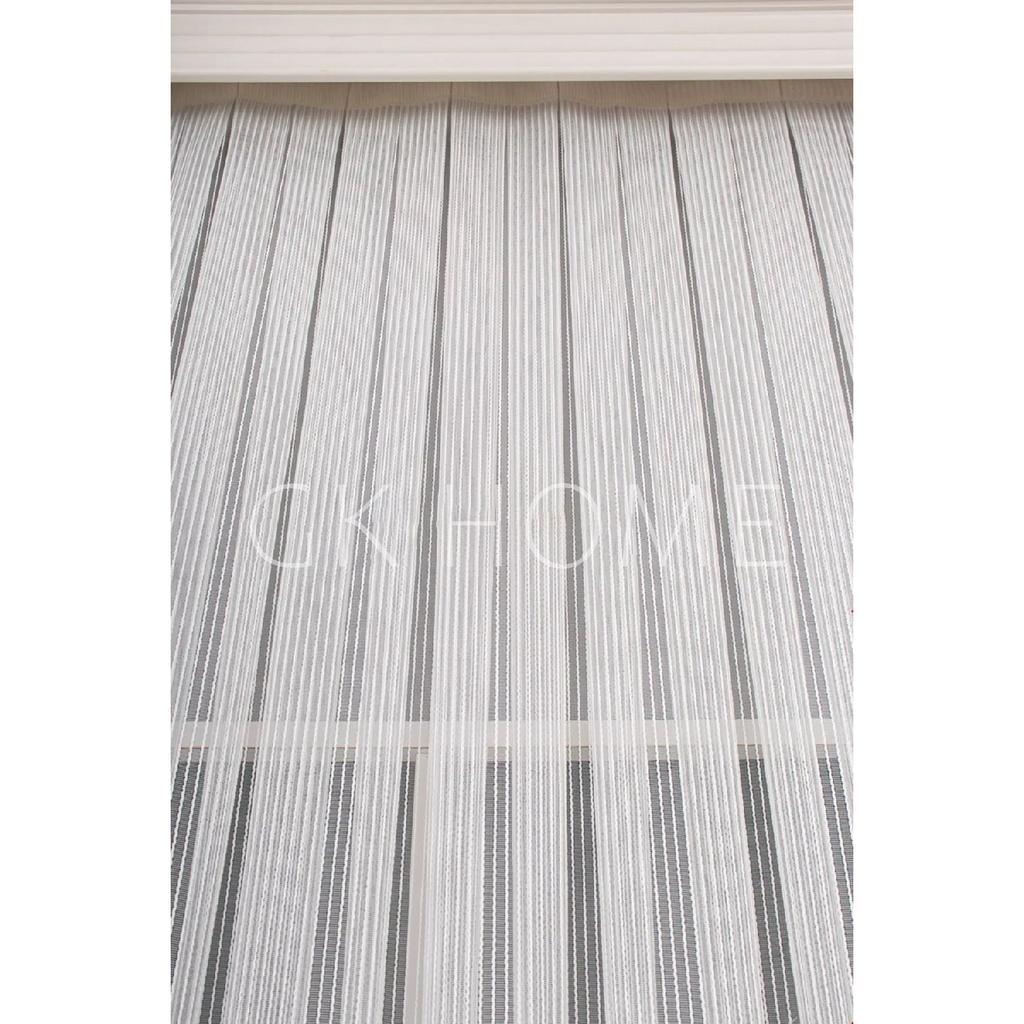 Luxury Wrinkle-free Striped Chain Tulle Tulle Curtain 1/3 Sewing In Thick Pleated