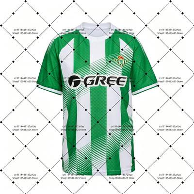 26-27 Real Betis mājas un izbraukuma T-krekls ar 3D digitālo apdruku, ērts un elpojošs sporta ikdienas tops