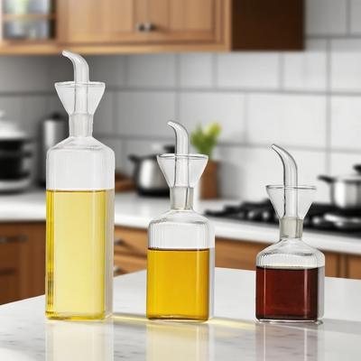 Pojemność 125/250/500ML Butelka na olej Szklana Sprzedaż Ocet Garnek Butelki na przyprawy Butelka na przyprawy Sezam Sos sojowy Butelki Zbiorniki na olej