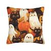 Halloween Square Pillow Cases Pumpkin Black Cats Cushion Cover Customized Decorative Throw Pillow Case Cover for Home 45x45cm