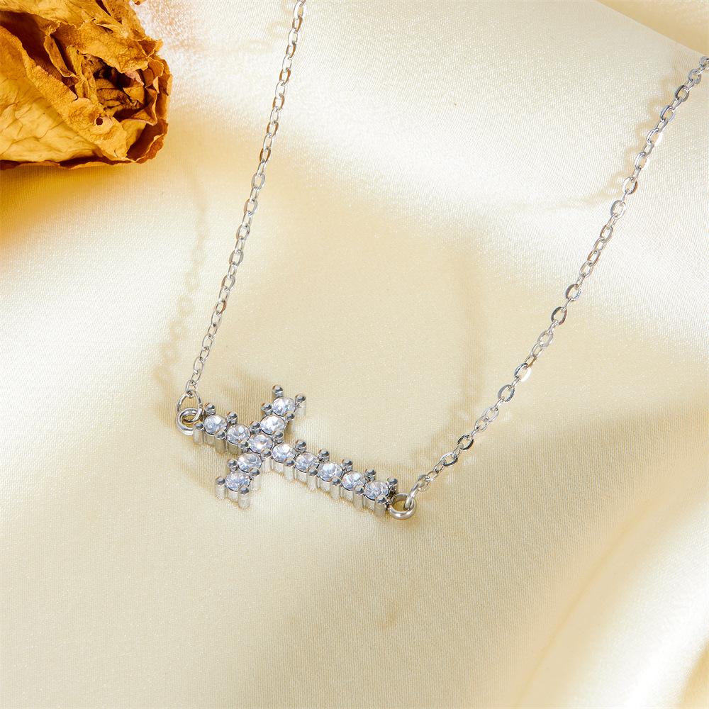 

Цепочка на шею из нержавеющей стали Niche не выцветает, ожерелье с бриллиантами, женская легкая роскошная модная цепочка на ключицу