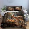 Deer And Floral Forest Decor Soft Comfortable Duvet Cover Bedding Set Included 1*Duvet Cover & 2*Pillowcases, Gift
