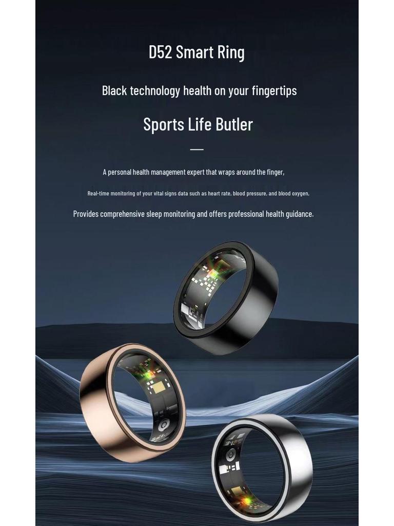 Smart Health Monitoring Waterproof Ring: Sports, Blood Oxygen, Sleep Tracking, Multifunctional Black Technology