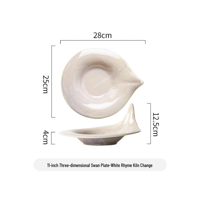 3D Swan Dessert Bowl - Ceramic Tableware for Afternoon Tea & Featured Cuisine