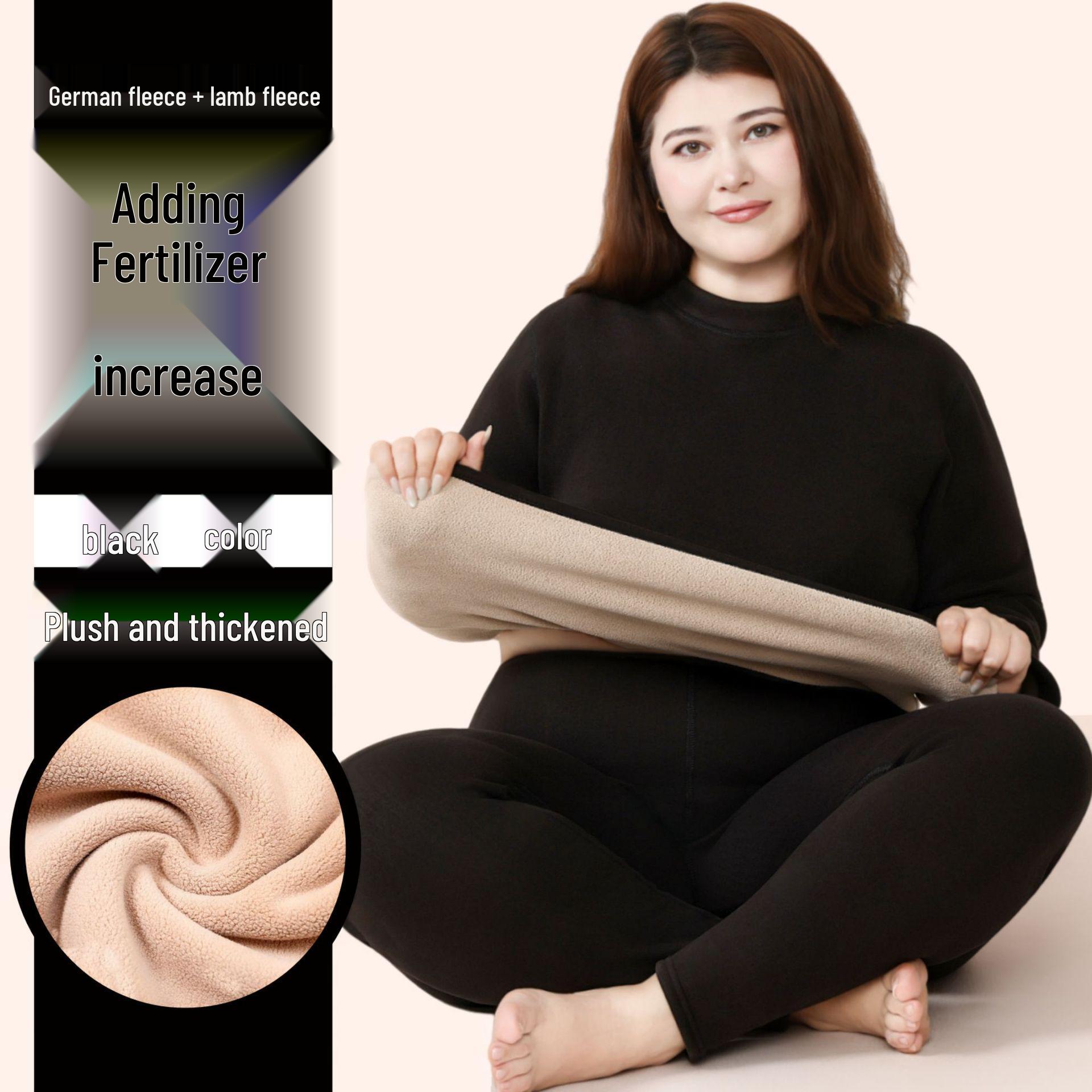 

Жіночий теплий флісовий комплект термобілизни великого розміру з овечої вовни на осінь та зиму 6XL