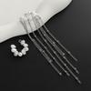 2Pcs/set C Shape Baroque Pearl Clip Earrings Women Long Tassel Chain Y2K Ear Cuff Ear Clip Without Hole Cartilage Jewelry New