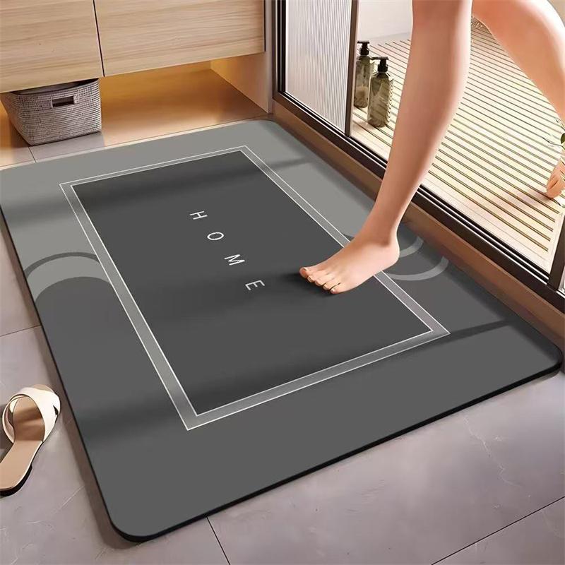 Fast Drying Diatomite Bath Mat Bathroom Foot Mat Bathroom Toilet Absorbent Quick Dry Non Slip Easy Clean Home Decor
