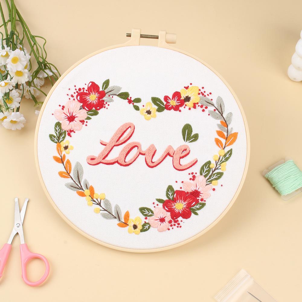 New Love Letter Flower Home Embroidery Handmade Diy Material Package Embroidery