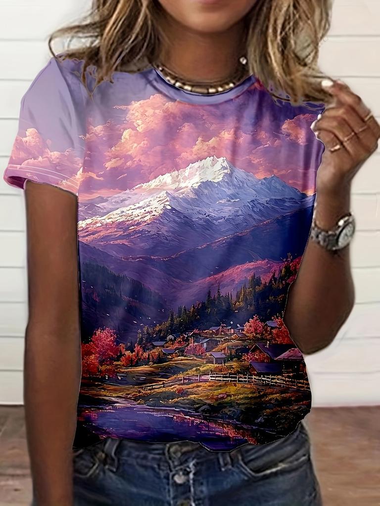 Summer Fashion Peacock Flower 3D Print T-Shirts Women Casual Short Sleeve T Shirt Streetwear Round Neck Tees Top Female Clothing