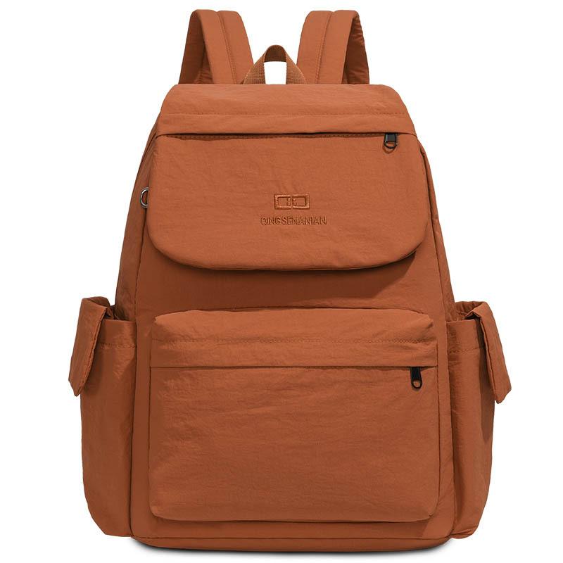 Solid Color Backpack Travel Outdoor Backpack Sports Student Schoolbag