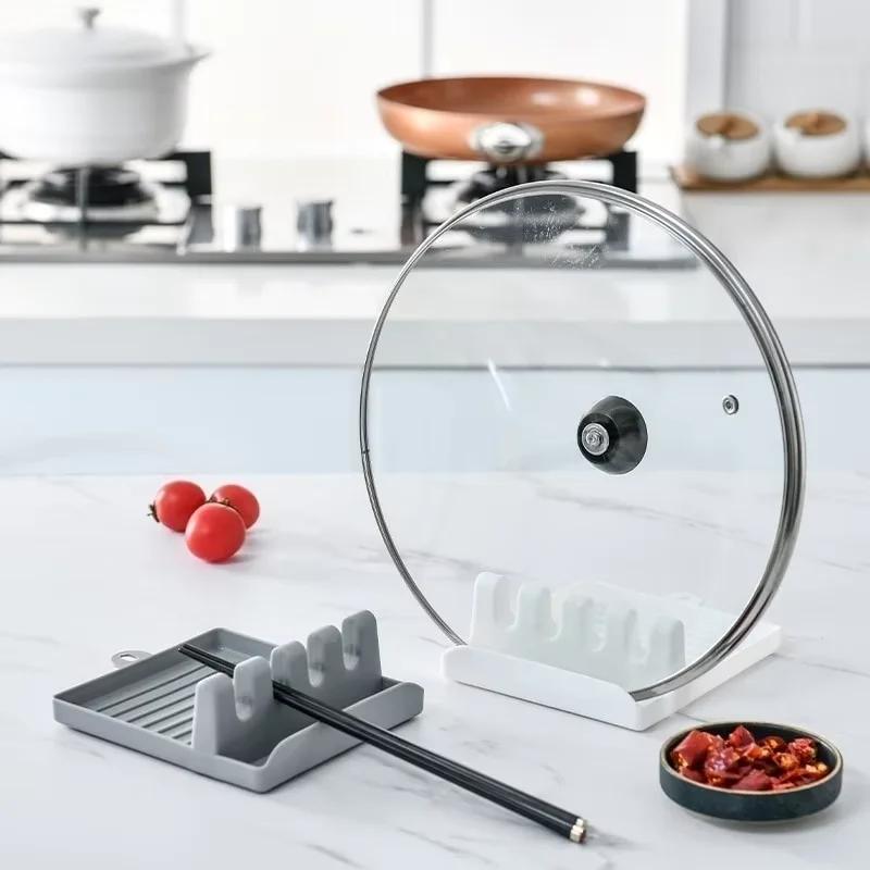 Kitchen Spoon Fork Spatula Holder Rack - Non-Slip Plastic Chopsticks Organizer Shelf Pad for Utensils Storage