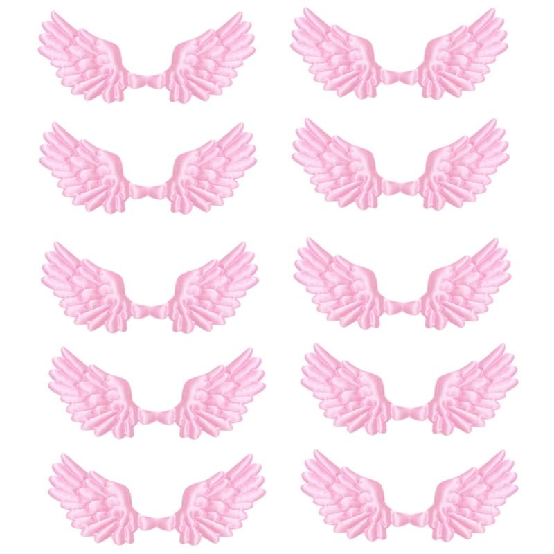 10Pcs Fabric Wing Charm Embossed Fabric Wing Appliques For Handmade Art Craft Home Decoration Clothing Sewing Craft