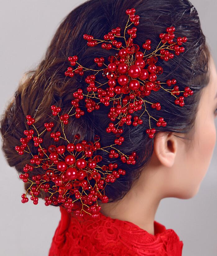 Bridal Tiara Handmade Crystal Pearl Head Flower Korean Pearl Hair Comb Wedding Hair Accessories