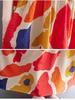 Künstlerisches Übergrößen Sommer 2025 Lockeres Rundhals Gedrucktes Kurzarm Maxikleid für Damen
