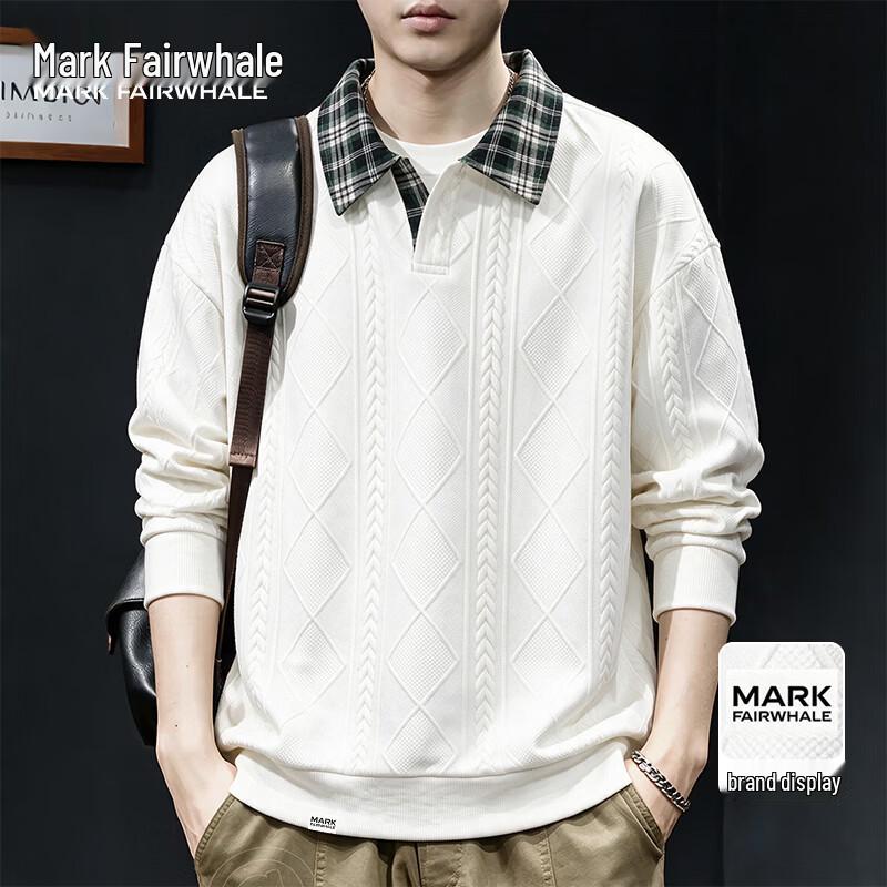 MARK FAIRWHALE Men's Vintage Style Jacquard Pullover Sweatshirt