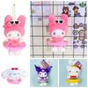Kitty Cat Swim Ring Plush Toy Adorable Fluffy Doll Bag Charm For Girls, Short Plush Material, 10cm Height