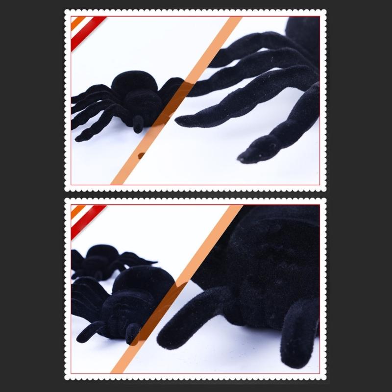 Flocking Plastic Halloween Spiders Set of 2/1 Eerie Crawly Decors Realistic Spiders Decorations for Party Supplies
