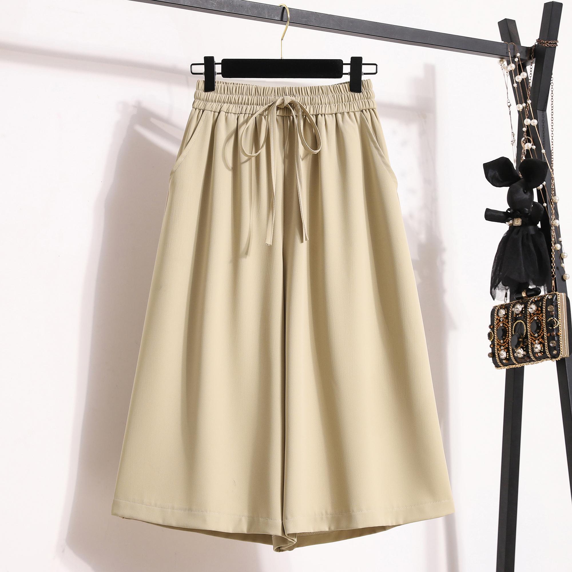 

DIMANAF 2024, весенние длинные брюки больших размеров, женские эластичные повседневные свободные большие шаровары с высокой талией, винтажные однотонные свободные базовые брюки, широкие брюки 5XL 5XL бежевый