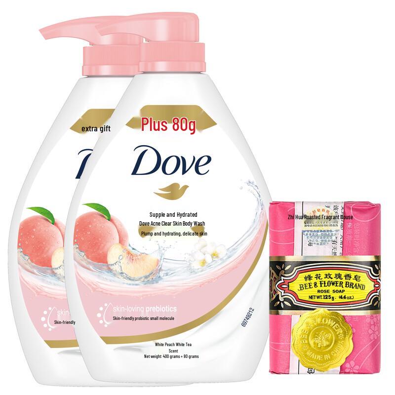 Набор Dove Увлажняющее молочко для душа и Мыло Bee & Flower Роза