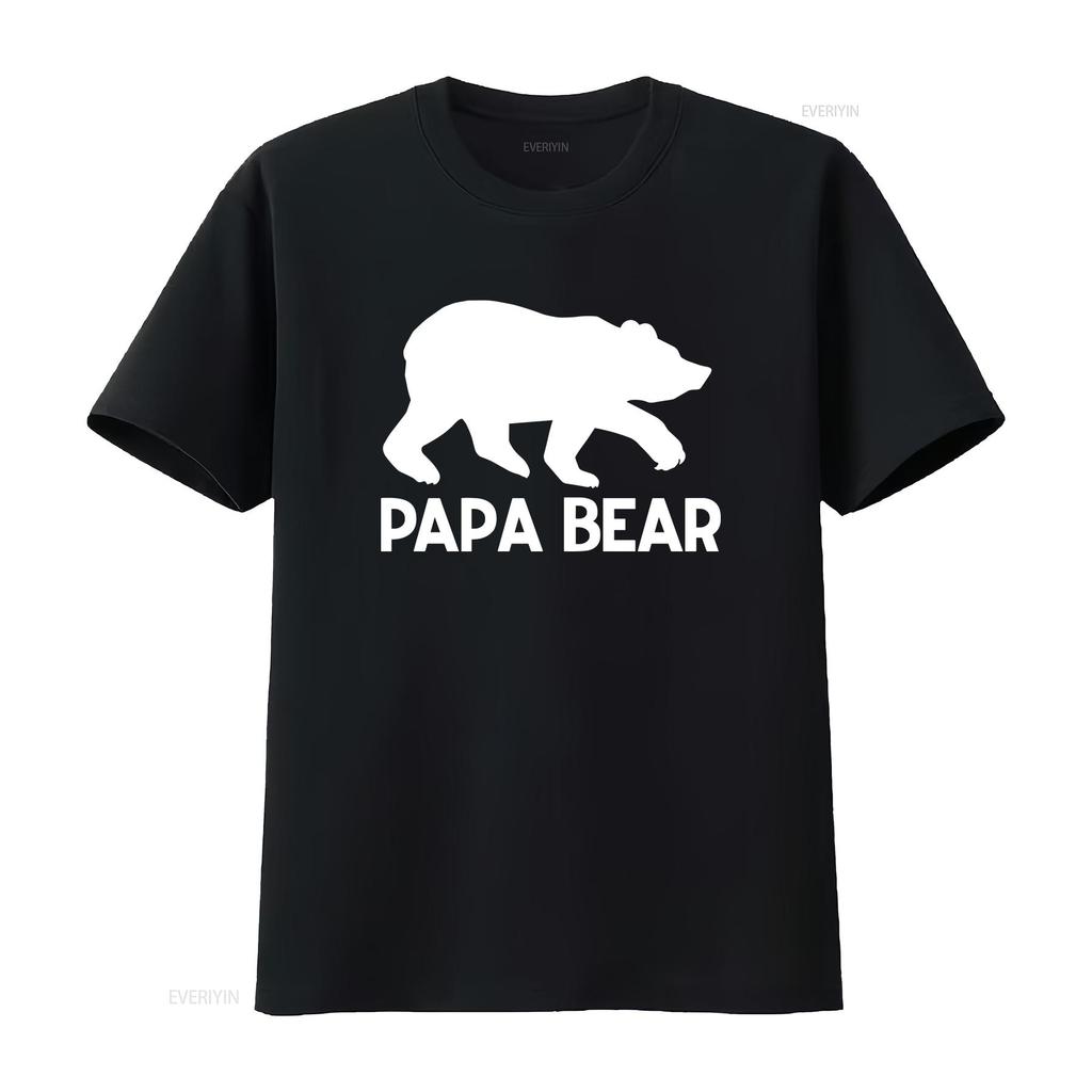 Mens Papa Bear T Shirt Funny Dad Grandpa Fathers Day to Be Cotton Item 1923 vintage Washed Soft streetwear graphic Stretched