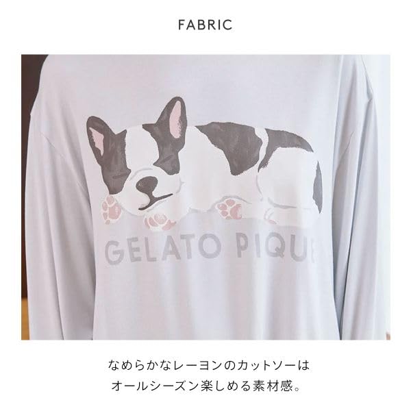 Gelato Pique Sleeping Dog Free Women's One-Point Long-Sleeved T-Shirt (Blue, Size)