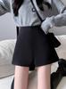 Plus Size High Waist Woolen A-Line Shorts for Women - Slimming Wide Leg & Bootcut Style for Autumn/Winter