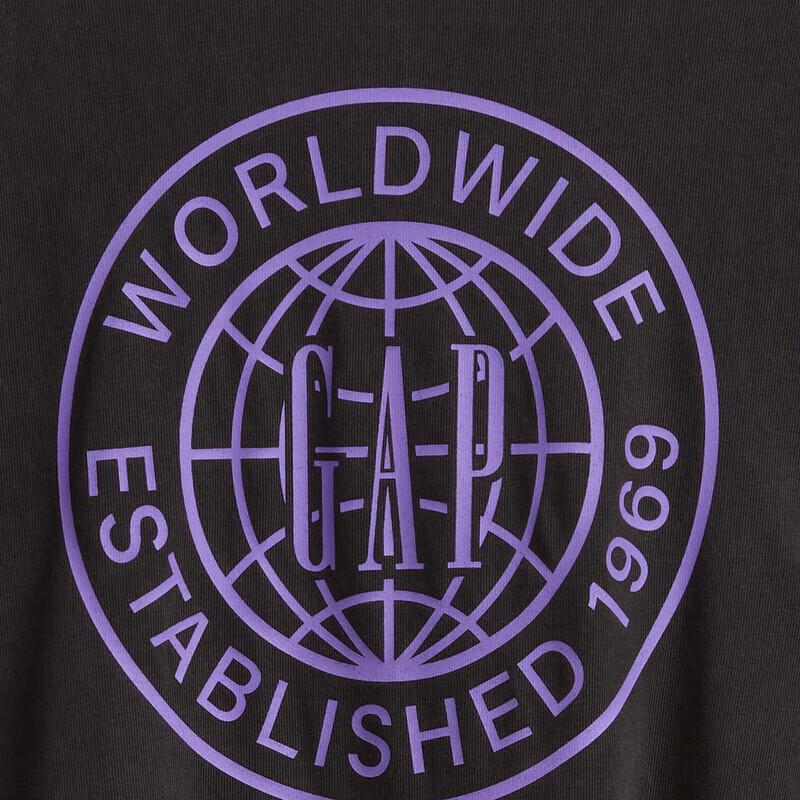 Gap Unisex 2025 Summer Cotton Letter Print Loose Fit Long Sleeve Sweatshirt