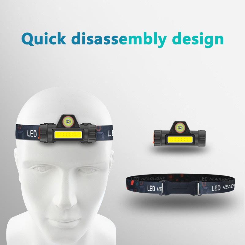Dobíjecí Cob Led USB čelovka Silný magnetický výkonný světlomet Super jasná vodotěsná čelová svítilna pro venkovní rybaření