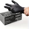 Heavy-Duty Black Nitrile Disposable Gloves - Latex-Free, Chemical and Puncture Resistant, 100 Pcs for Kitchen and Household Cleaning