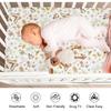 Vintage Butterflies Boho Wildflowers Baby Crib Sheets Boy Girl 52"x28" Watercolor Bees Butterflies Spring Floral Crib Mattress Cover Soft Breathable