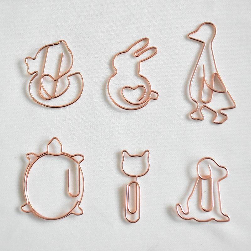 Cute Animal Shaped Golden Metal Decorative Paper Clip Bookmark Gift