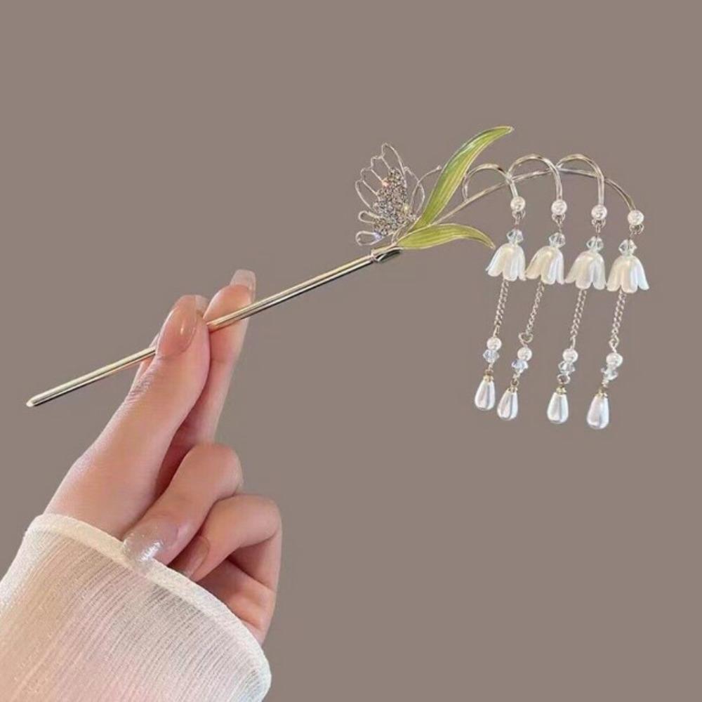 

Запчасти для женщин, ретро-палочка для волос, кисточки, колокольчик, цветок орхидеи, заколка для волос, портативная заколка для волос