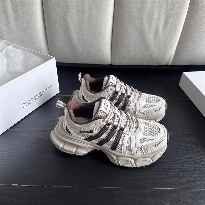 

Популярные кроссовки папы женские 2025 новая весна и лето толстая подошва увеличивает рост универсальные маленькие белые беговые дышащие сетчатые кроссовки женские 40