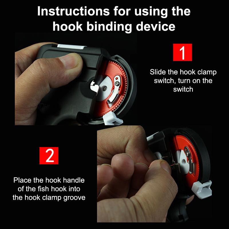 Electric Fast Tie Fishing Hooks Collect Roll Fishing Line Tying Device Automatic Portable Fishing Hook Tier Machine