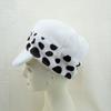 Anime Cosplay Hat White Plush Hat With Black Spots For Halloween Cosplay Classic Japanese Anime Character Costume Headpieces