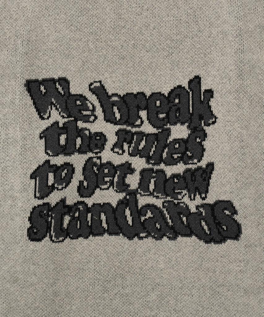 STANDARDERROR 87-Stan191 Art Lettering Oversized Jacquard Knit Gray
