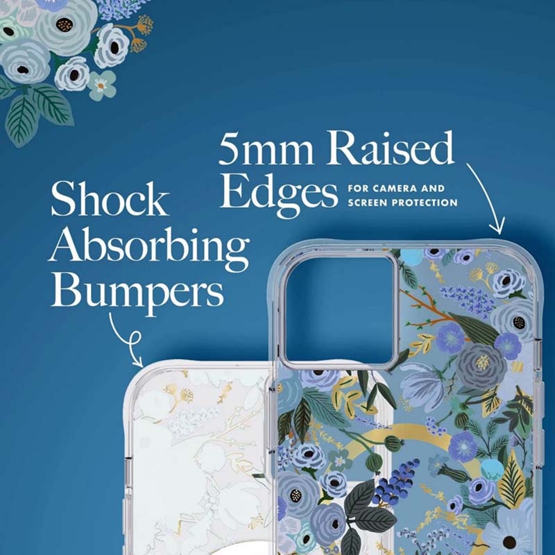 Rifle Paper Clear Magsafe - Etui Iphone 14 Plus (Garden Party Blue)