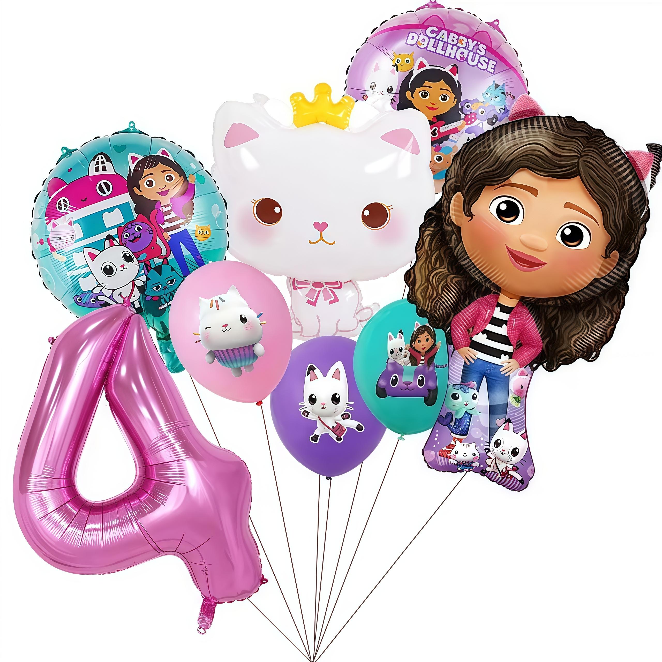 

Gabby Dollhouse Party Supplies Gabby Birthday Party Favor Plate Cup Set 3D Balloons For Kids Girls Party Gift Items Photo Booth Props others