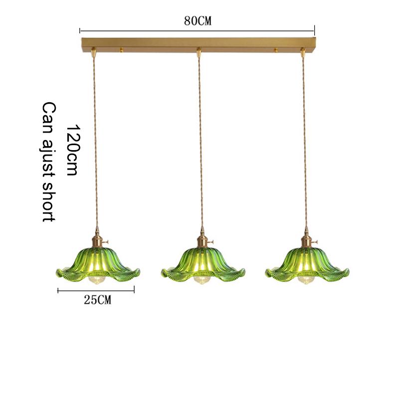 Suspension Light Green Glass Chandelier E27 Restaurant Stripe Pendant Light For Dining Room Kitchen Cafe Bedside Hanging Lamp