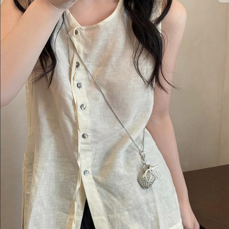 Punk Metal Woven Coin Purse Pendant Necklace For Women Fashion Long Round Bead Chain Necklace Bowknot Pendant Necklaces