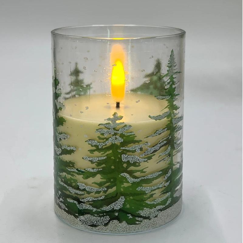 LED Simulated Candle Cedar Acrylic Candlestick Warm Flicker Wedding Centerpiece Romantic Ambience For Couples Christmas Gift