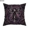 2D Flat 1pcHalloween Gothic Fairy Throw Pillow Covers Violet Pillowcases One Sided Printing Without Pillow Inserts Sofa Bed Decor for Bedroom Living R