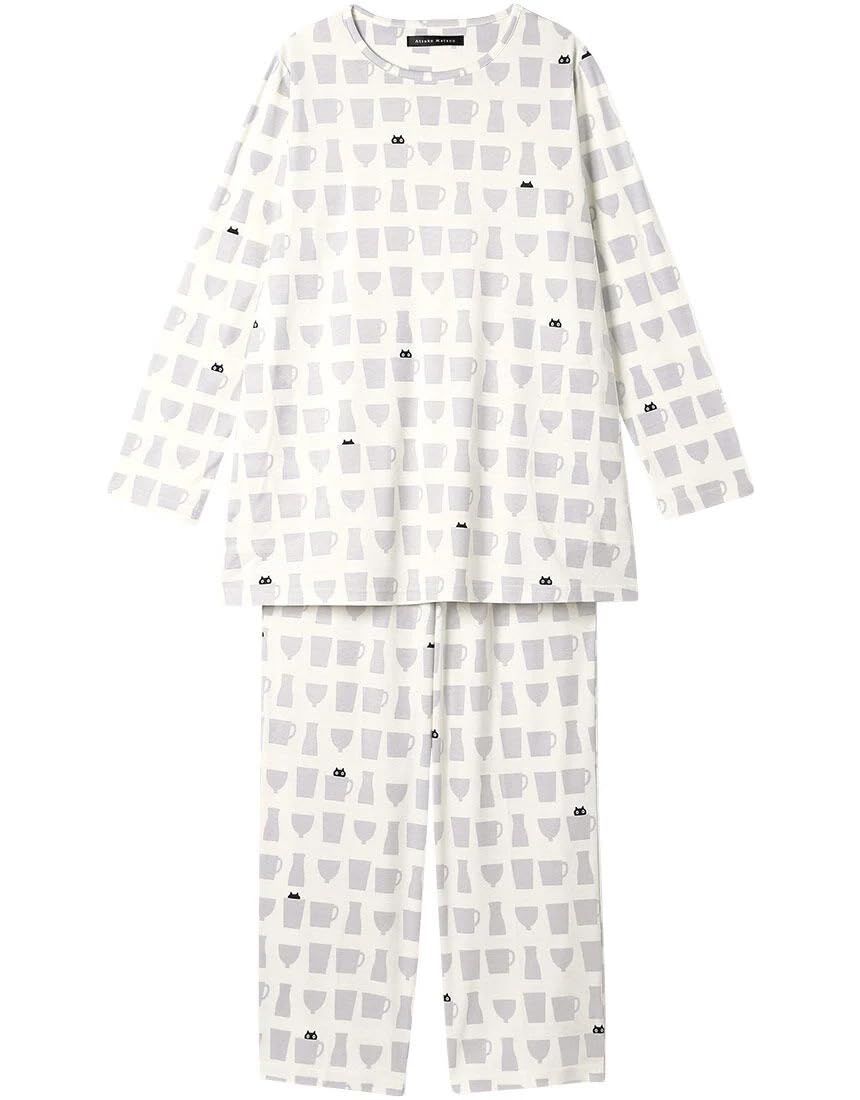 

Wacoal RELAX SLEEP Atsuko Matano Long Sleeves and Cotton Size IV L & Pajamas, Pants, 100% (Smooth Material), (HDX547)
