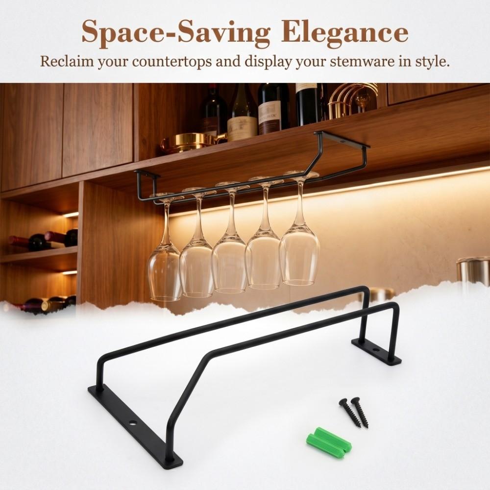 27/35cm Under Cabinet Stemware Holder 1/2/3 Row Hanging Cup Holder Home Storage