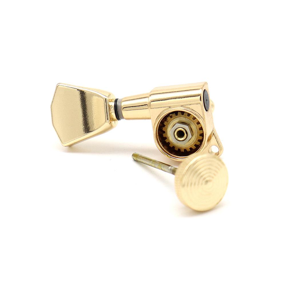 1Set Guitar Tuning Peg Jin Ho Jn04 Gold Lock Peg Keystone Type 3R3L Locking Tuners For Lp Guitar