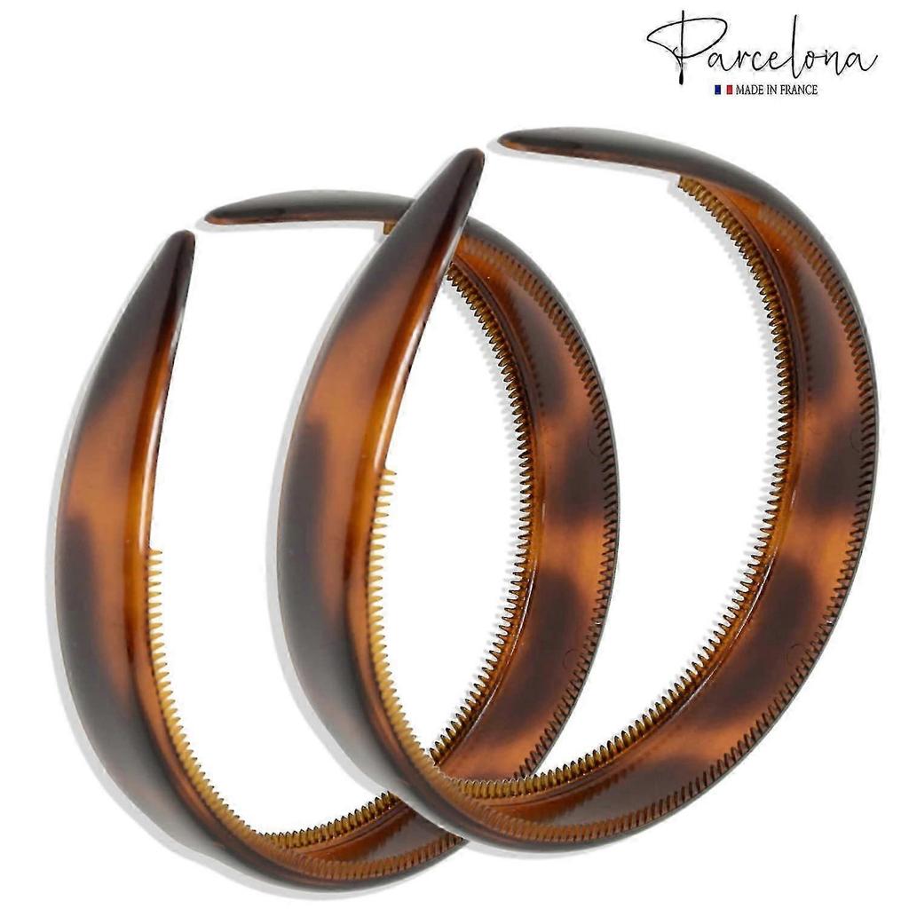 Women's Classic Hair Headbands, 3/4 Inch Wide, Non-Slip Grip, Durable Cellulose Material, Set of 2, Elegant Design for Everyday Use