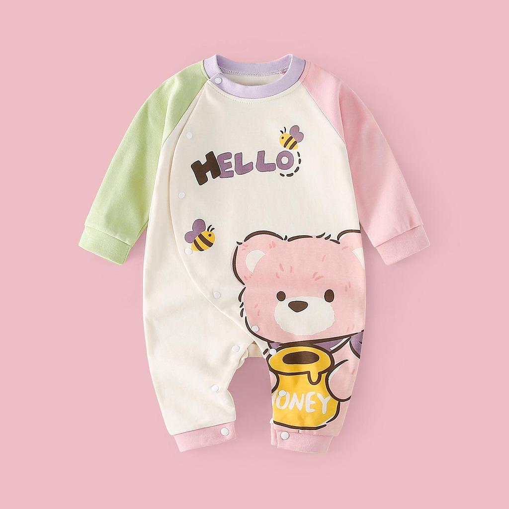 Unisex Cotton Baby Romper - Spring/Autumn Cartoon Onesie for Newborns