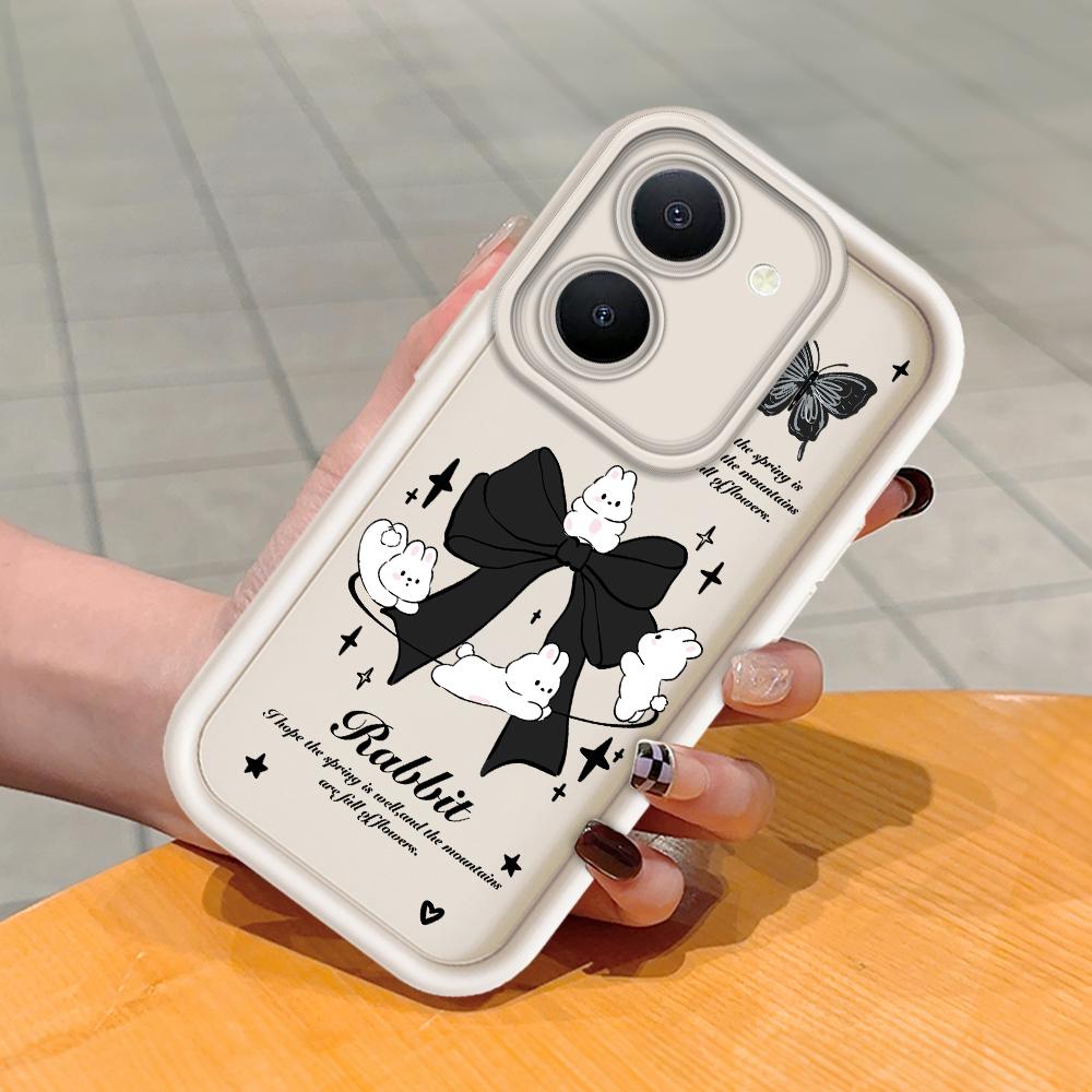 Soft Silicone Square Ladder Printing Pattern Phone Casing Full Cover Camera Shockproof Protection Rubber Case for Vivo