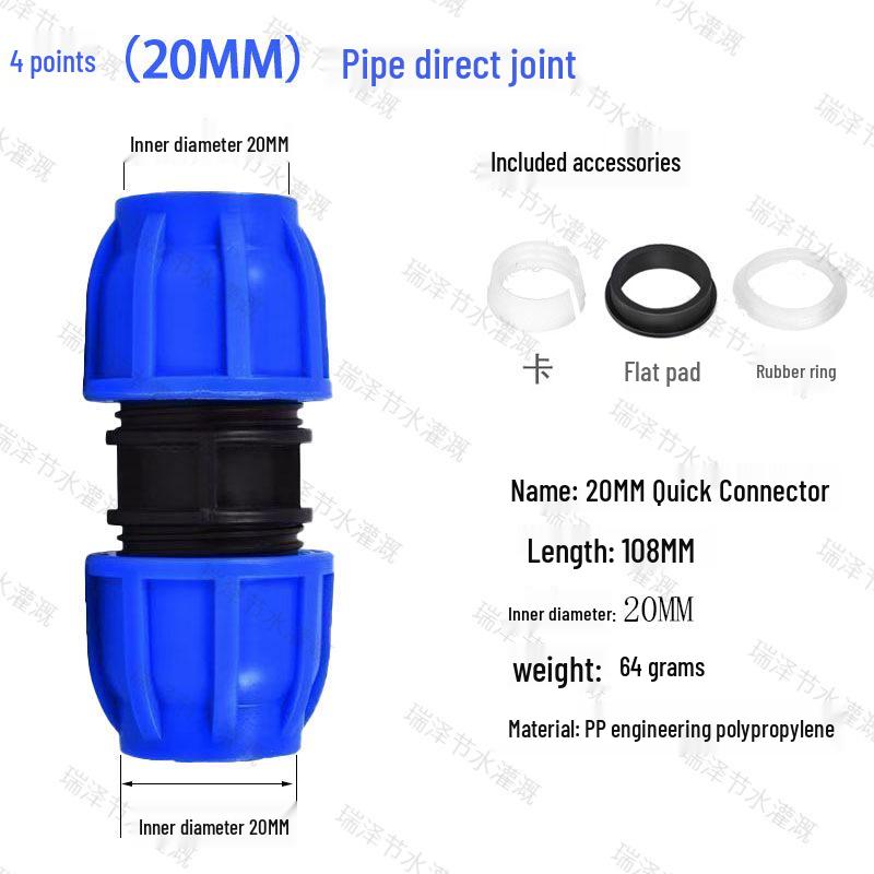 Blue Cap Quick Connect Water Pipe Fittings: No-Heat Fusion Repair Elbow, Tee, Ball Valve, Union Accessories